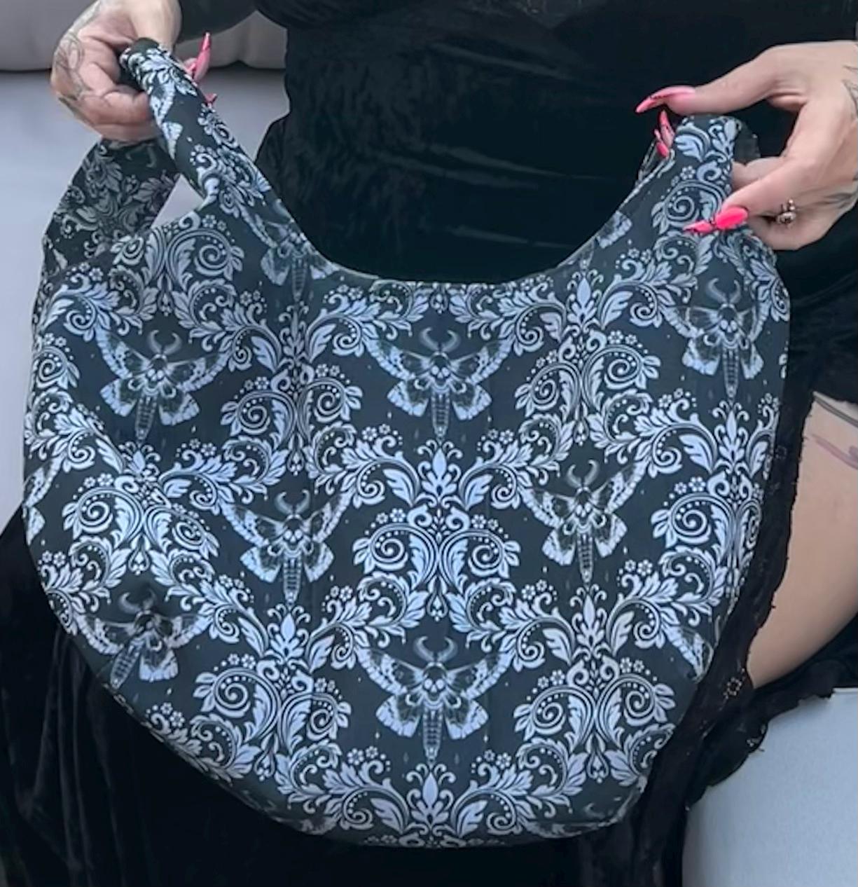 Large Knot Bag w/gothic fabric