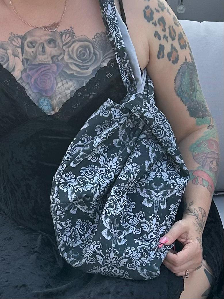 Large Knot Bag w/gothic fabric