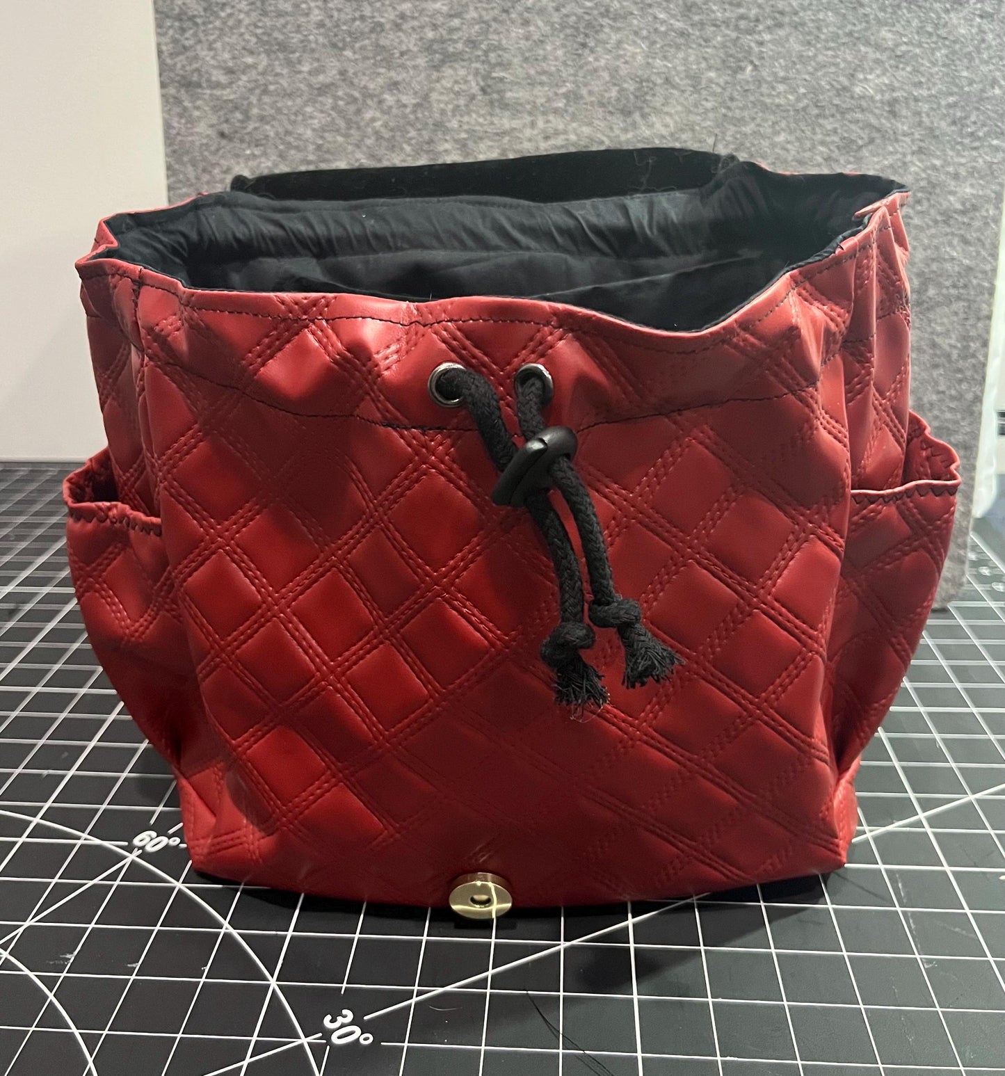 Red Pleather Backpack
