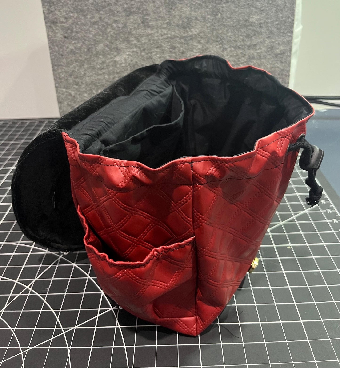Red Pleather Backpack