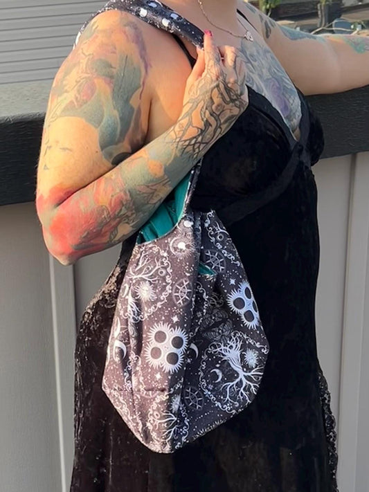 Large Knot Bag w/gothic fabric