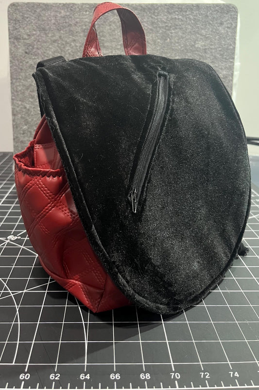 Red Pleather Backpack